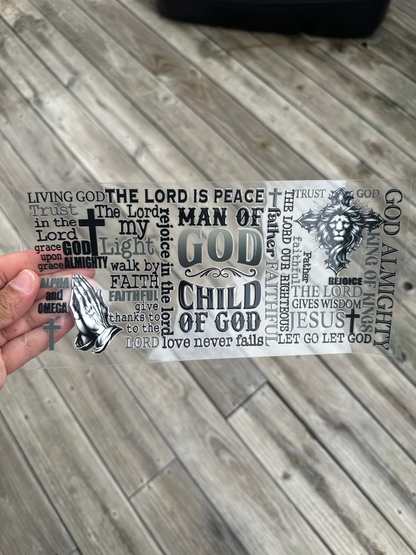 16 0z UV DTF double sided Cup Decal- MAN OF GOD