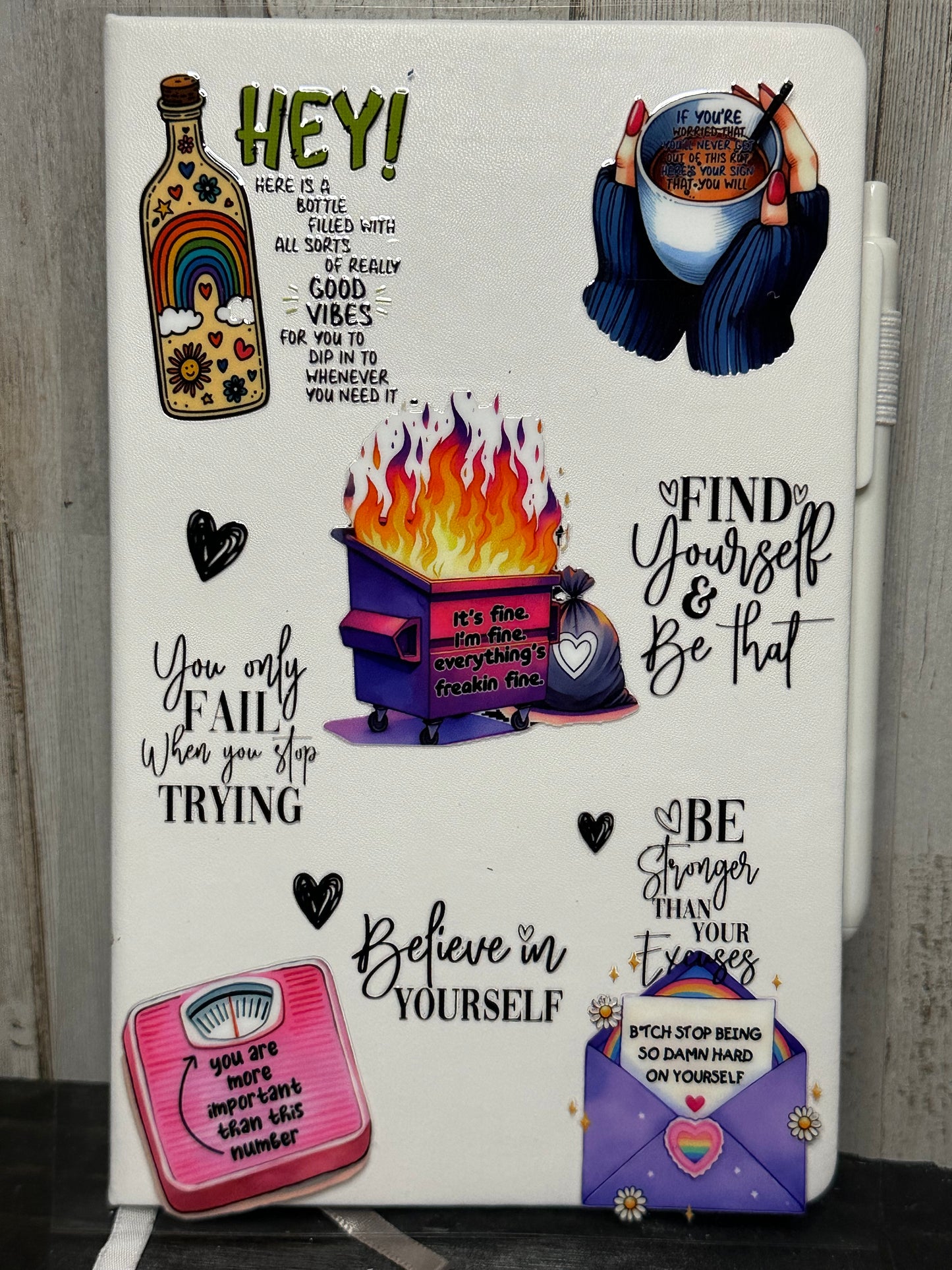 Journal Cover UV DTF- DUMPSTER FIRE
