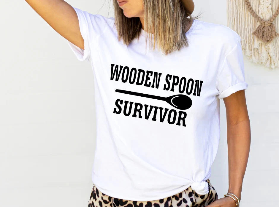 Single Color Screen Print-WOODEN SPOON SURVIVOR