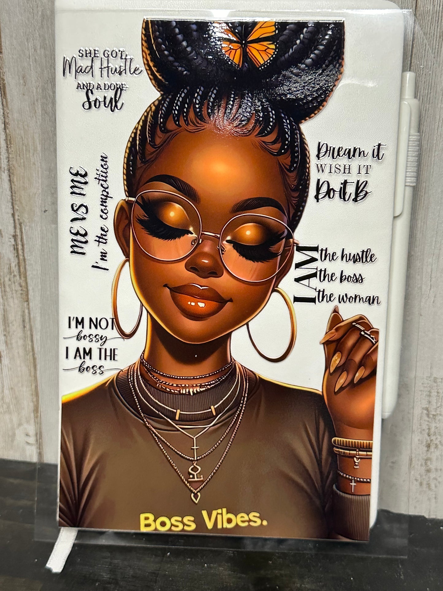 Journal Cover UV DTF- BOSS VIBES