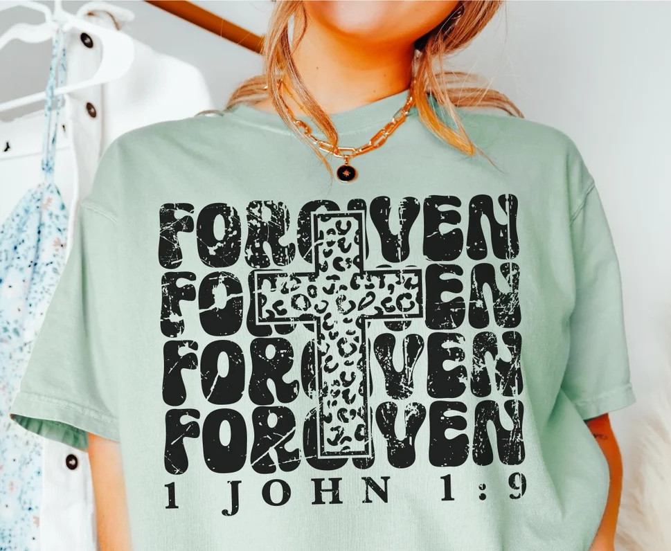 Single Color Screen Print -FORGIVEN STACKED