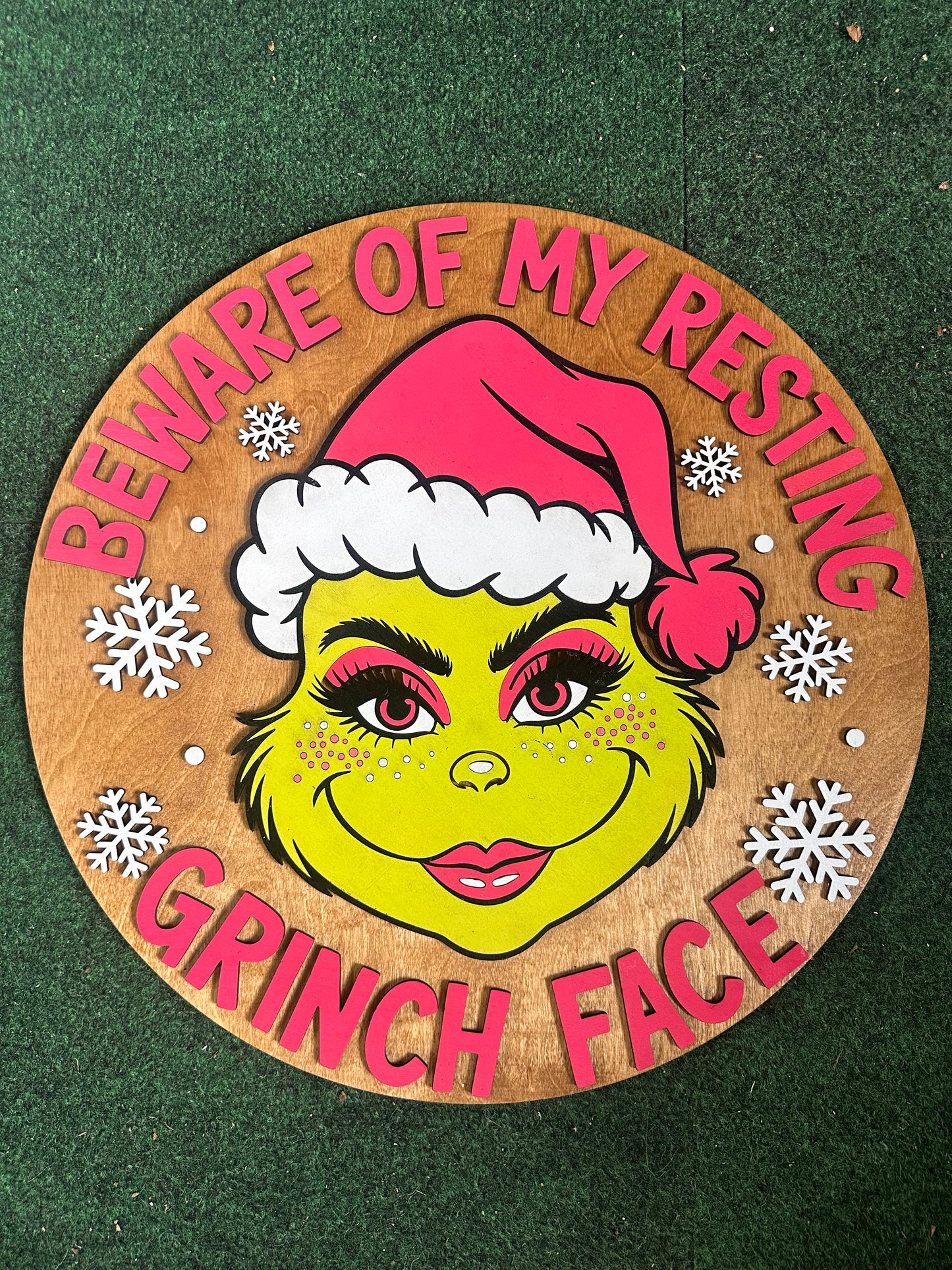 RESTING GRINCH FACE DOOR HANGER
