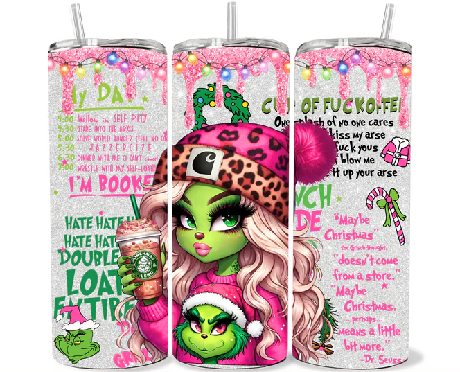 20 0Z SUBLIMATION TRANSFER - PINK GREEN GIRL