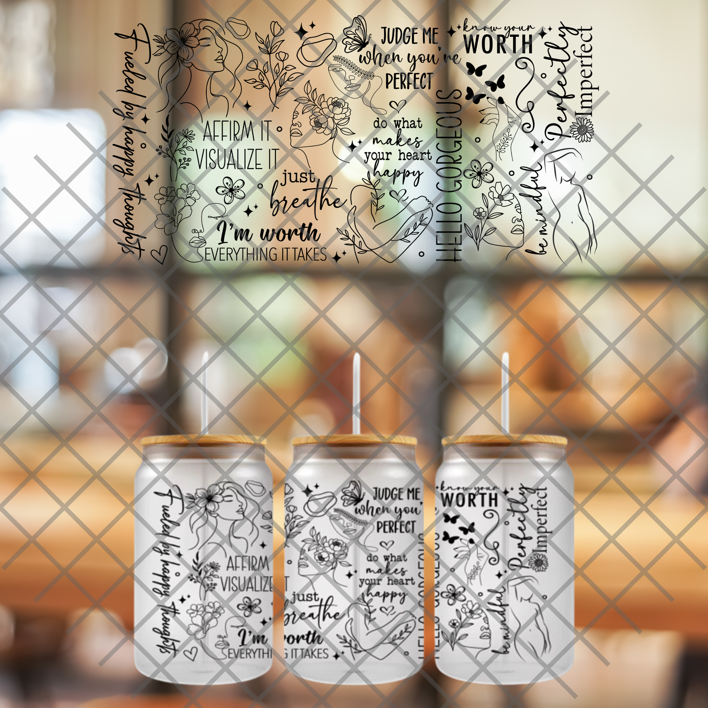 16 0z UV DTF DOUBLE SIDED Cup Wrap - AFFIRM IT