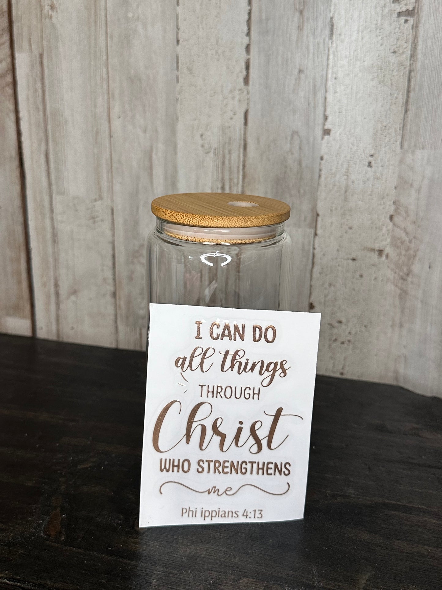 ROSE GOLD FOIL, I CAN DO ALL THINGS- 16 0z UV DTF Cup Decal (OOPS)