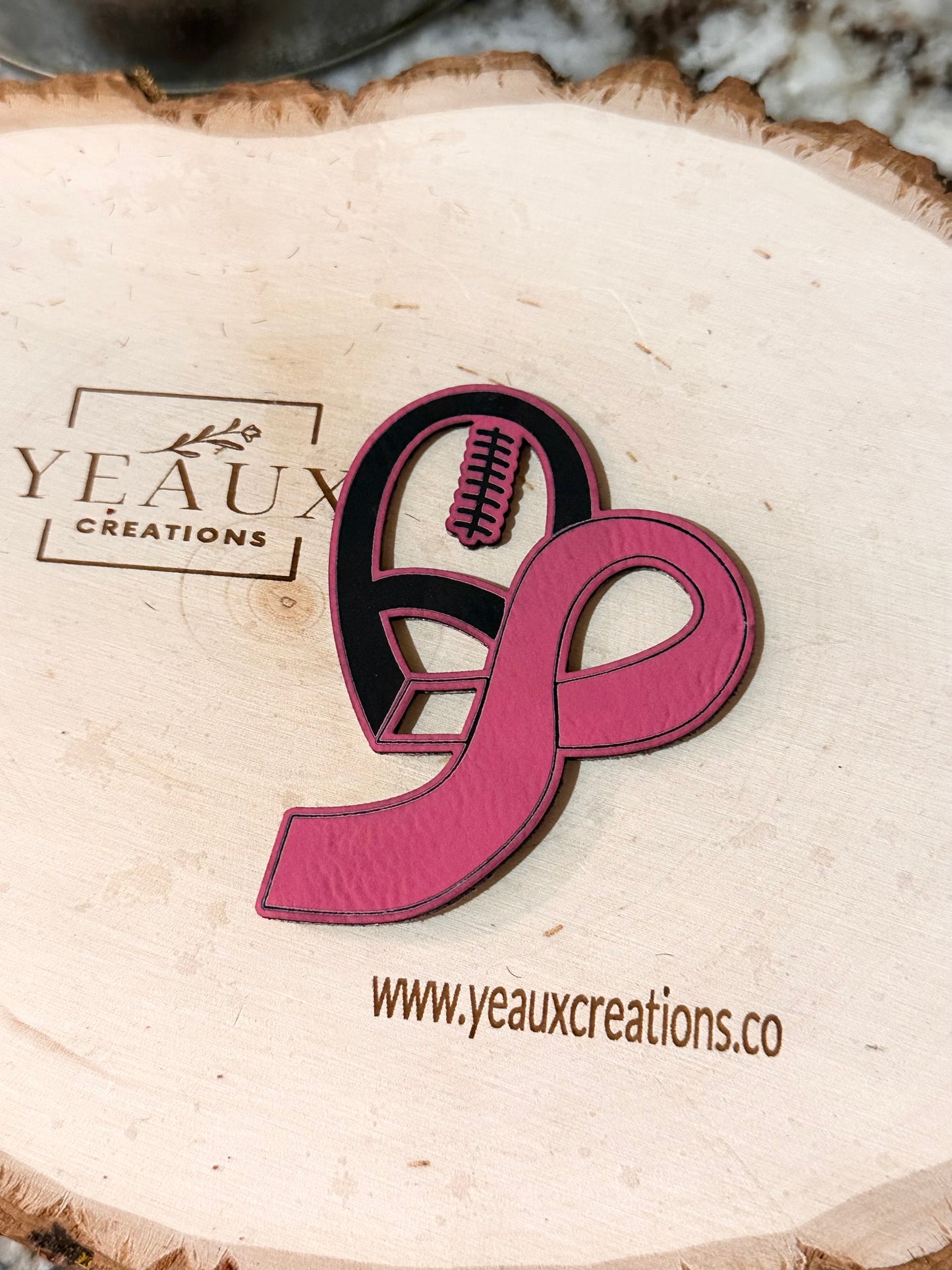 FOOTBALL BREAST CANCER RIBBON