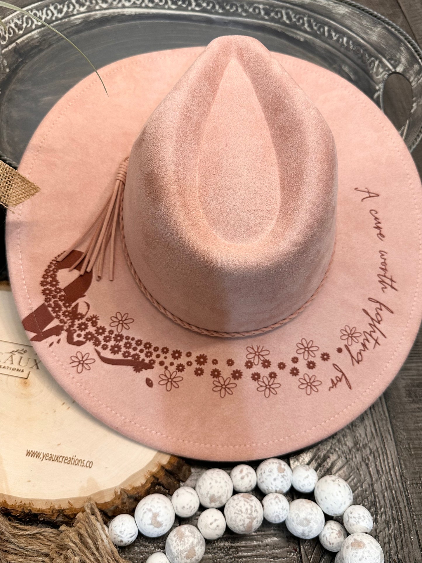 BREAST CANCER AWARENESS WIDE BRIM HAT