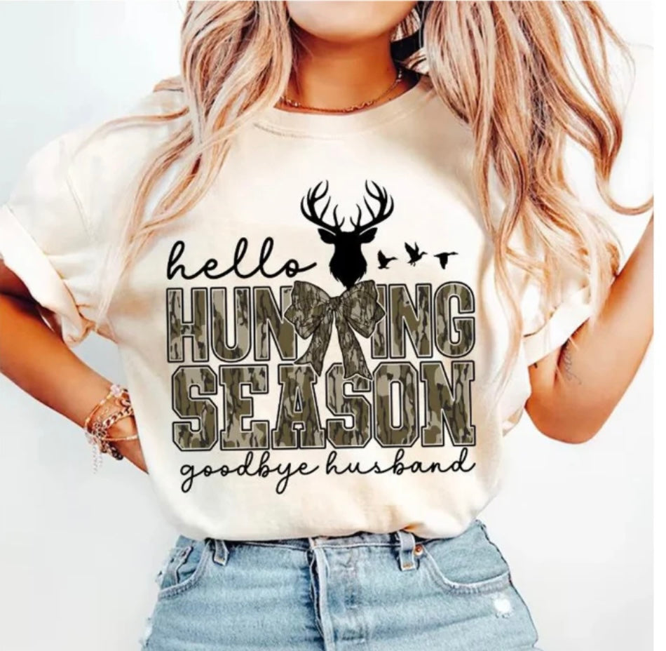 Clear Film Full Color Screen Print- HELLO HUNTING SEASON