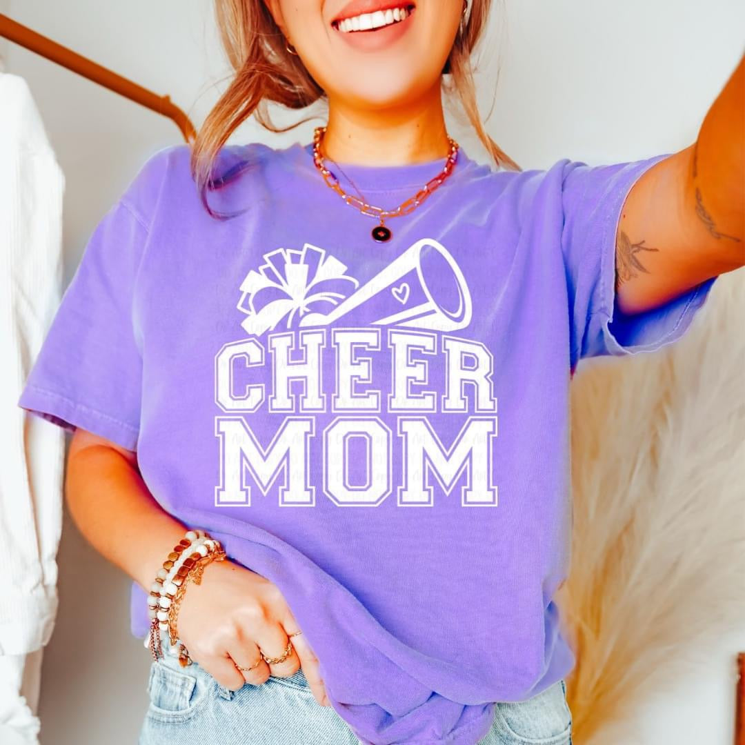 Single Color Screen Print- CHEER MOM HORN