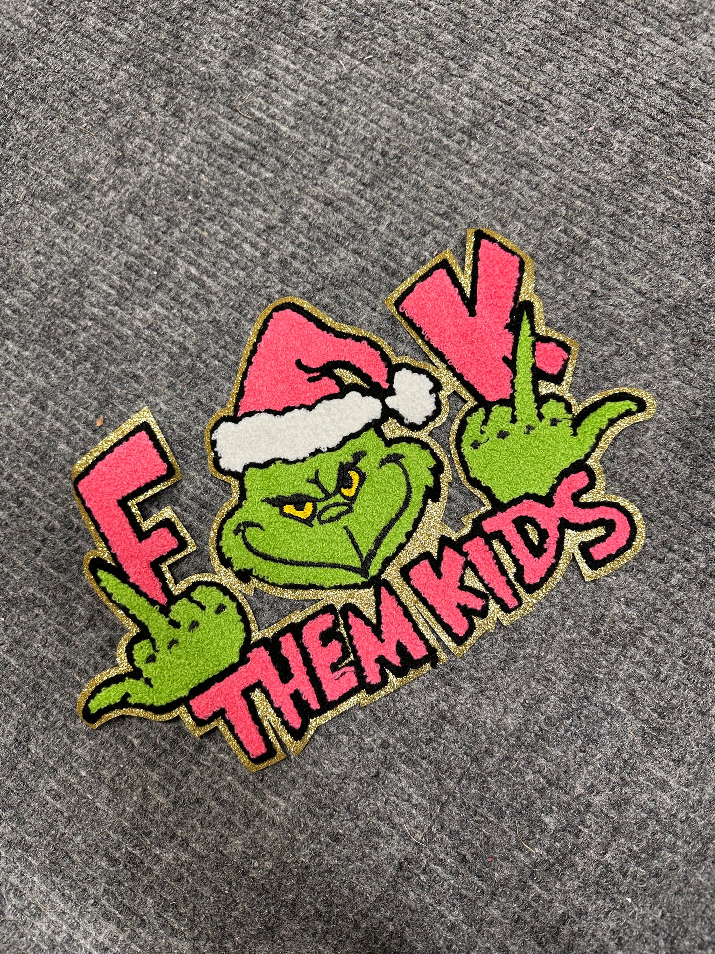 Chenille Patch- F THEM KIDS G MAN