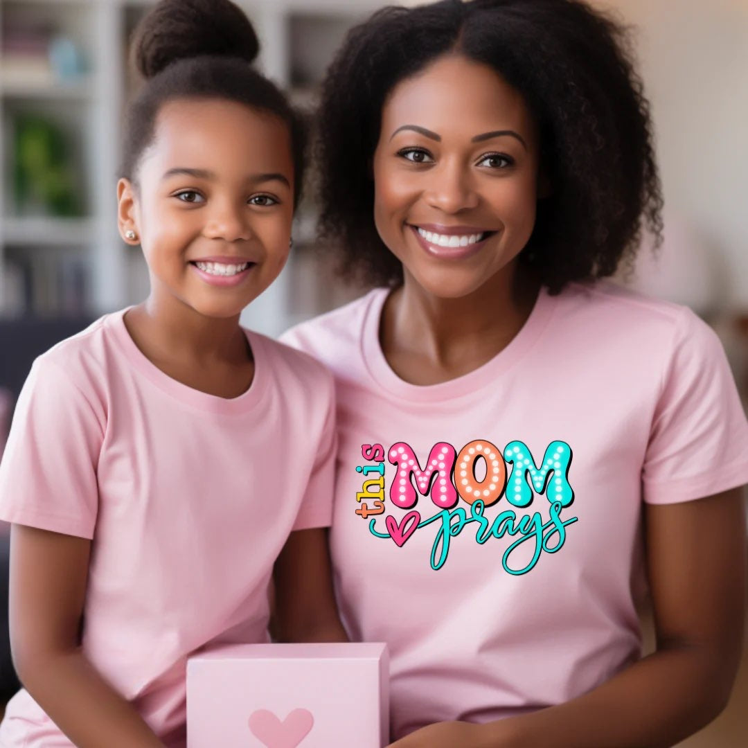 Clear Film Full Color Screen Print- THIS MOM PRAYS