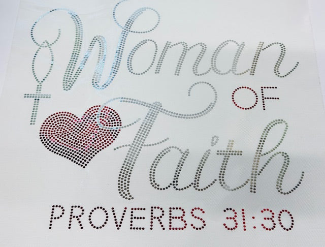 Spangle Transfer- WOMAN OF FAITH