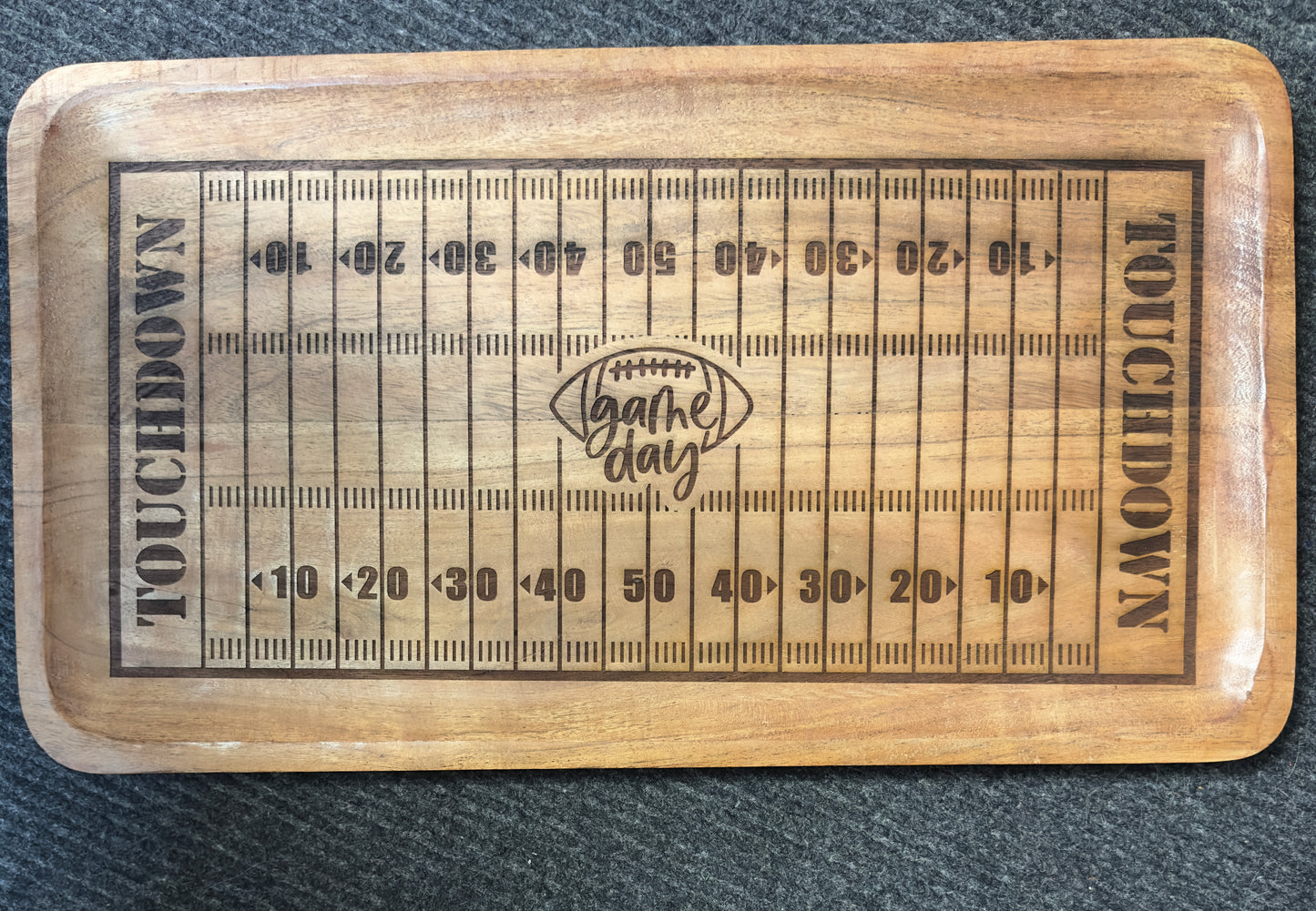 FOOTBALL FIELD WOOD TRAY
