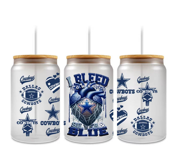 16 0z UV DTF DOUBLE SIDED Cup Wrap -COWBOYS