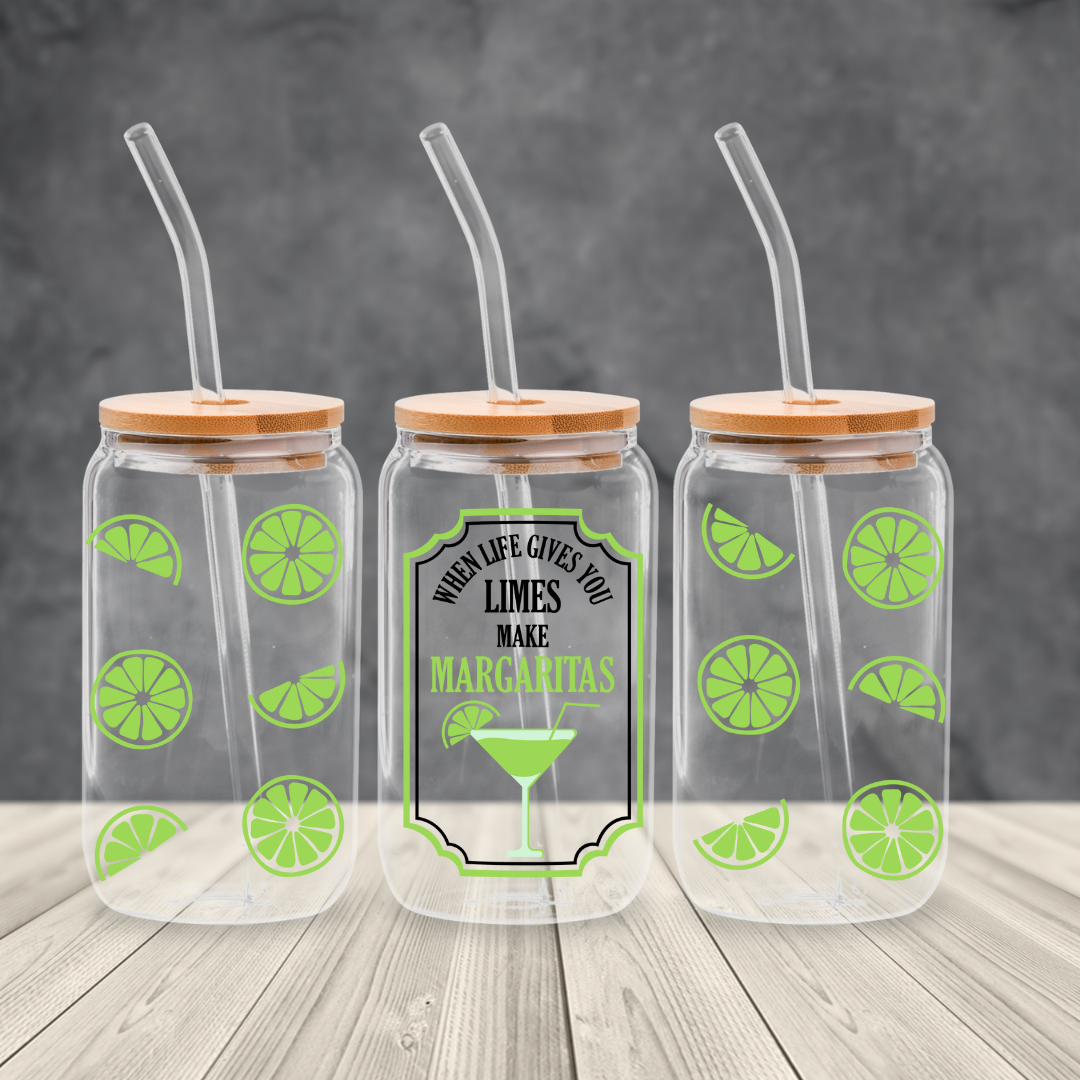 16 0z UV DTF DOUBLE SIDED Cup Wrap - LIMES MAKE MARGARITAS