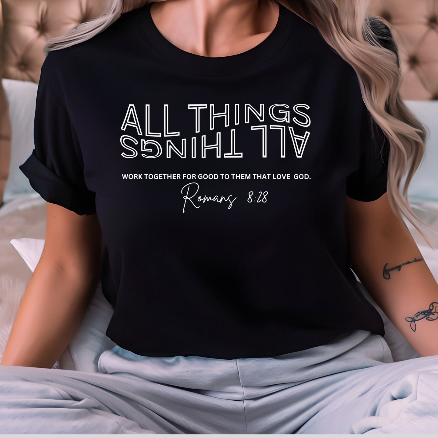 Single Color Screen Print- ALL THINGS (STACKED)