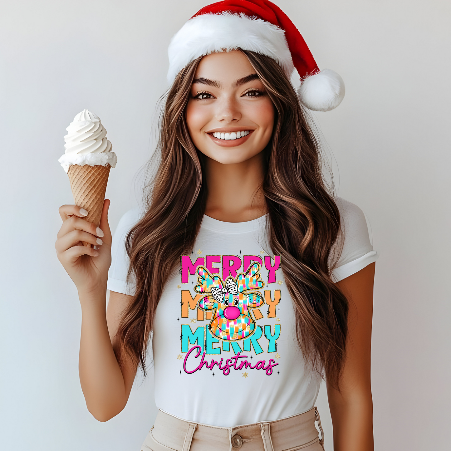 DTF Transfer- CHRISTMAS DEER COLORFUL