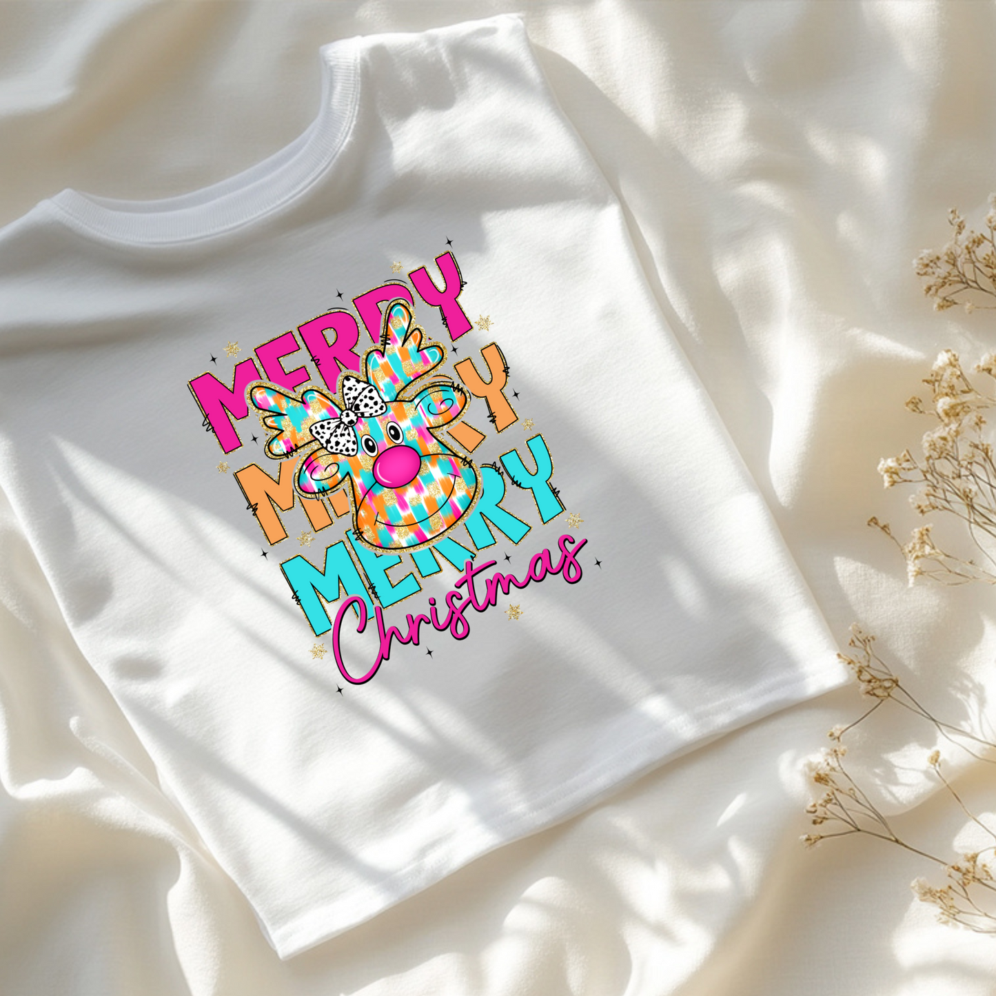 DTF Transfer- CHRISTMAS DEER COLORFUL (YOUTH)