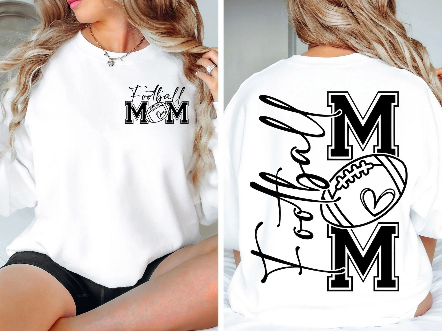 Single Color Screen Print -FOOTBALL MOM WITH POCKET