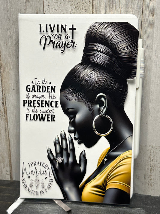 Journal Cover UV DTF- LIVIN  ON A PRAYER (FRONT AND BACK)