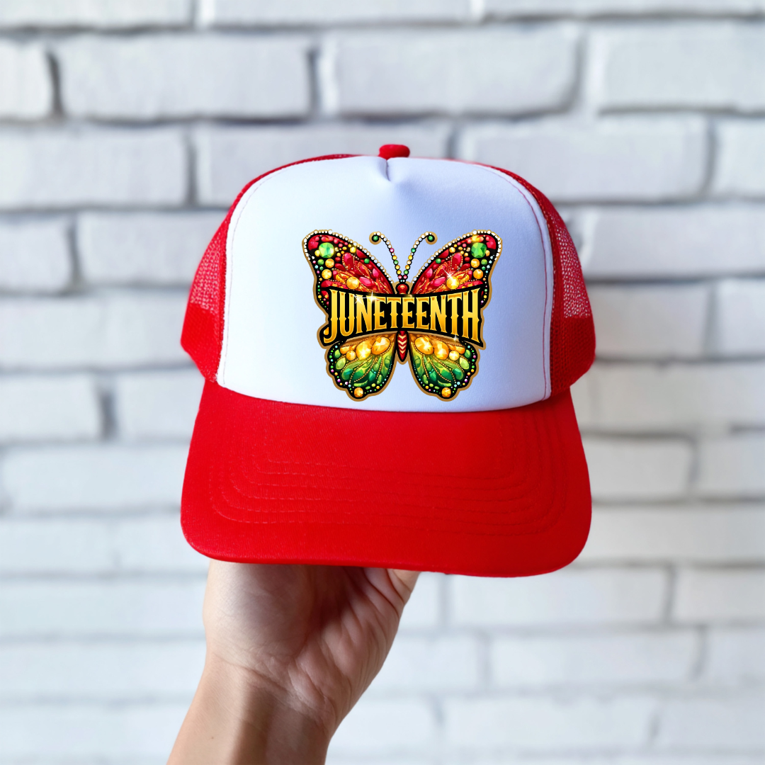 DTF HAT TRANSFER- JUNETEENTH BUTTERFLY