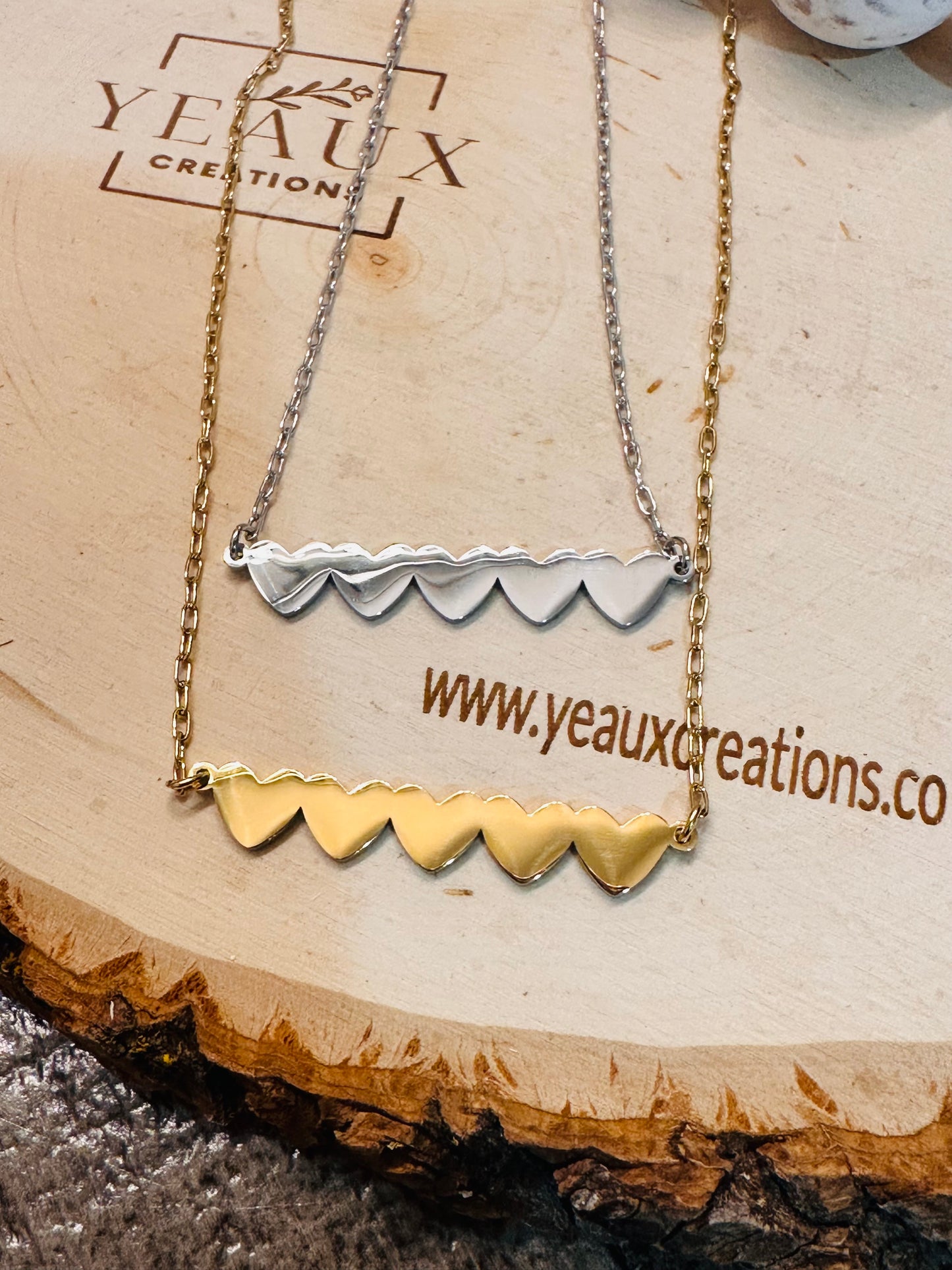 PERSONALIZED LINKED HEART NECKLACE (1,2,3,4,OR 5 HEARTS)