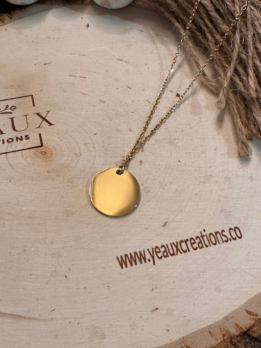 PERSONALIZED ROUND DISC NECKLACE