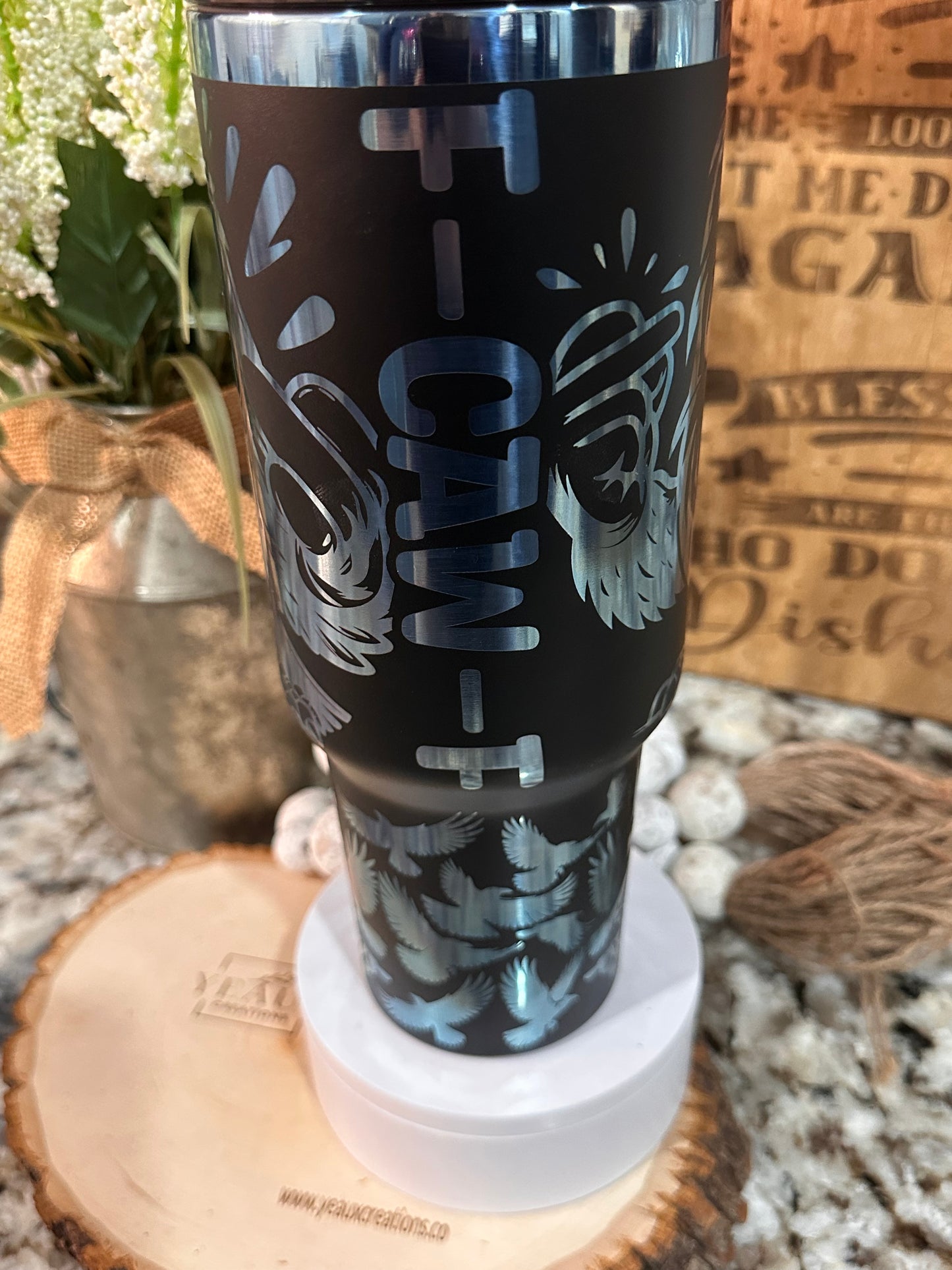 F-CAW-F 40 oz  Stainless Steel Tumbler- Blue Plated, Double Walled Vacuum Insulated