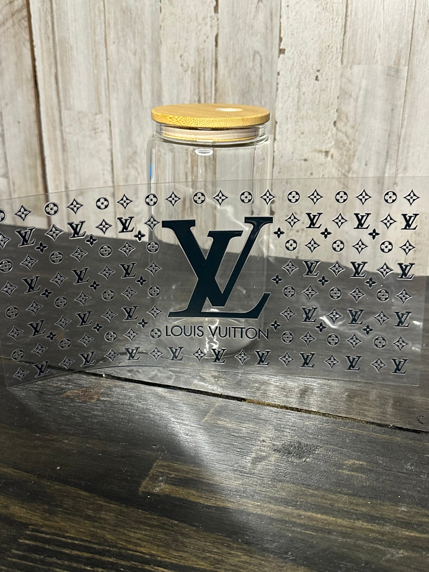16 0z UV DTF Cup Wrap- LV (BLACK) (DOUBLE SIDED)
