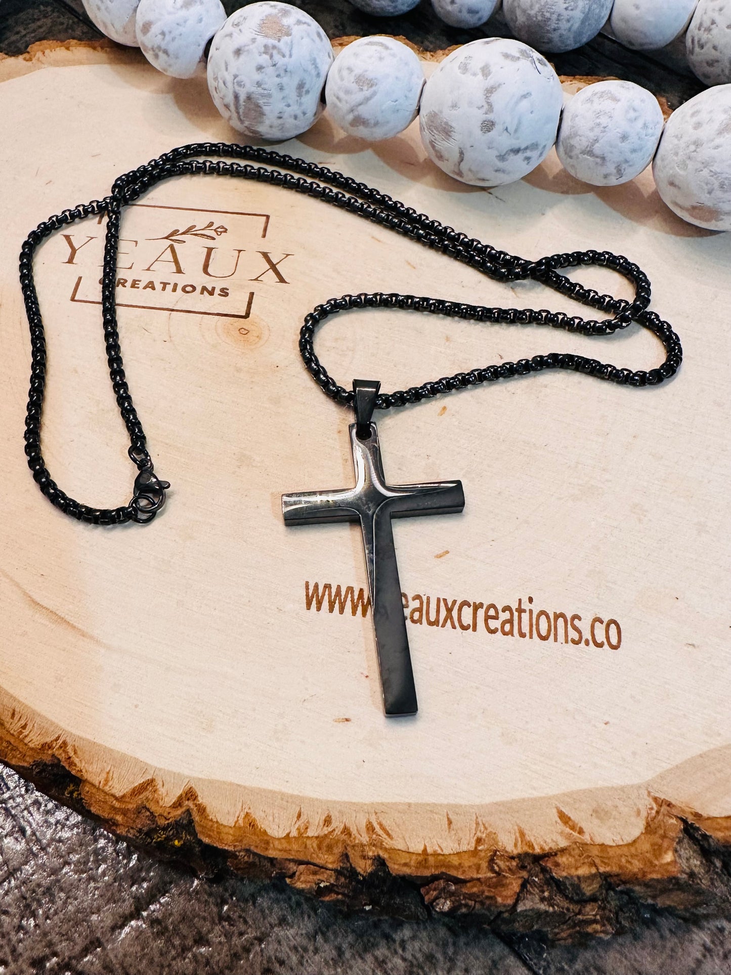 PERSONALIZED MEN'S LARGE CROSS NECKLACE