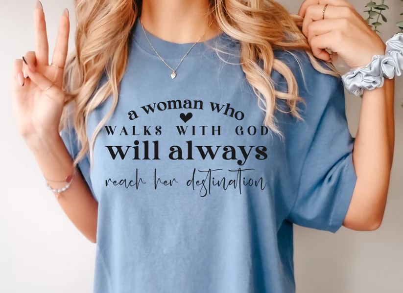 Single Color Screen Print- A WOMAN WHO WALKS WITH GOD