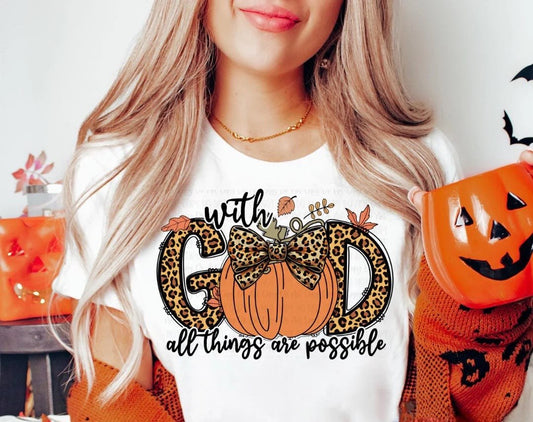 Clear Film Full Color Screen Print- WITH GOD PUMPKIN