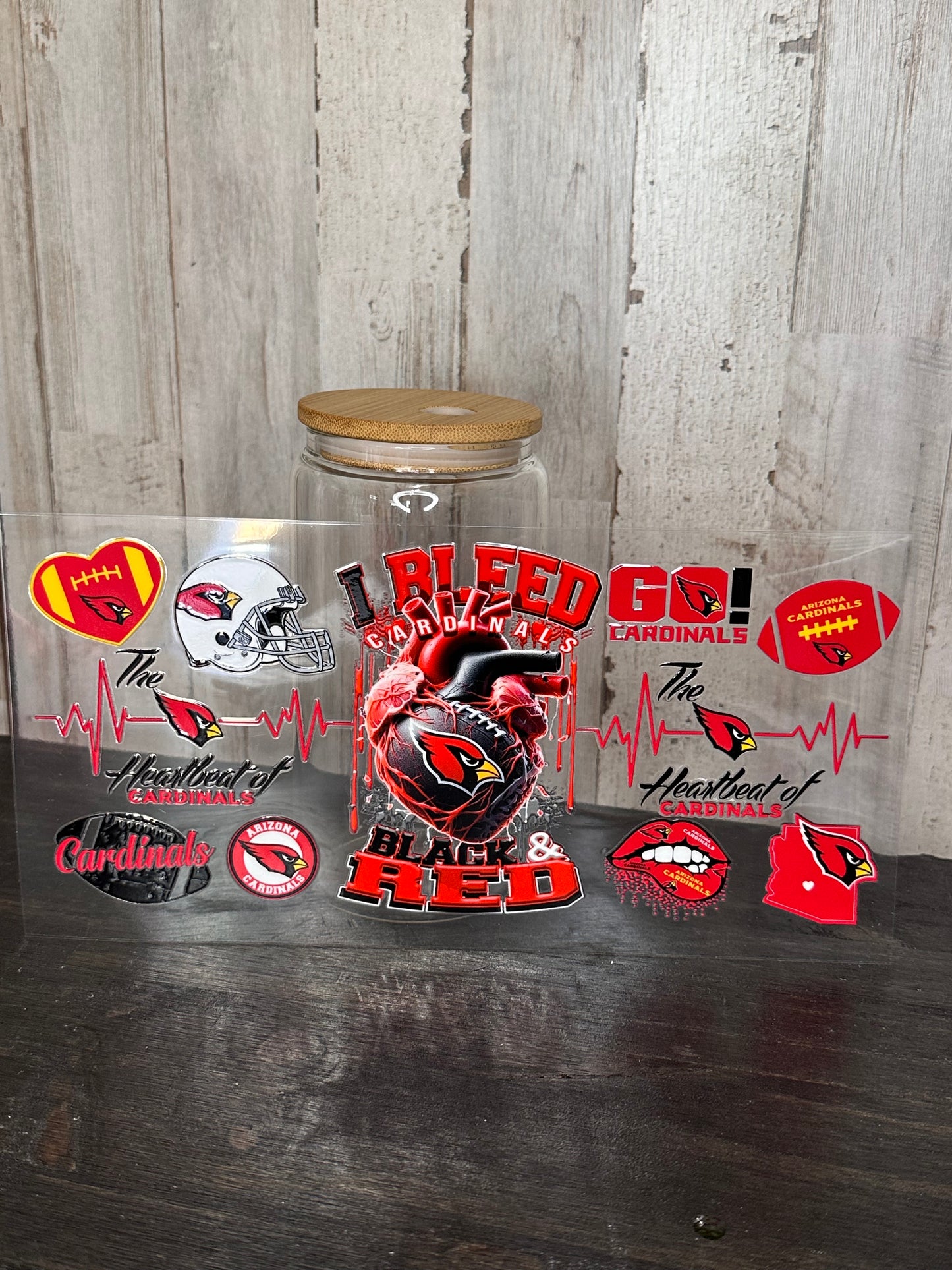 16 0z UV DTF DOUBLE SIDED Cup Wrap with Matching Lid Decal - SPORTS TEAMS (PICK TEAM)