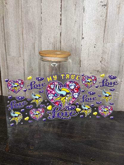 16 0z UV DTF DOUBLE SIDED Cup Wrap -LOVE FEMALE SPORTS TEAMS  (PICK TEAM)