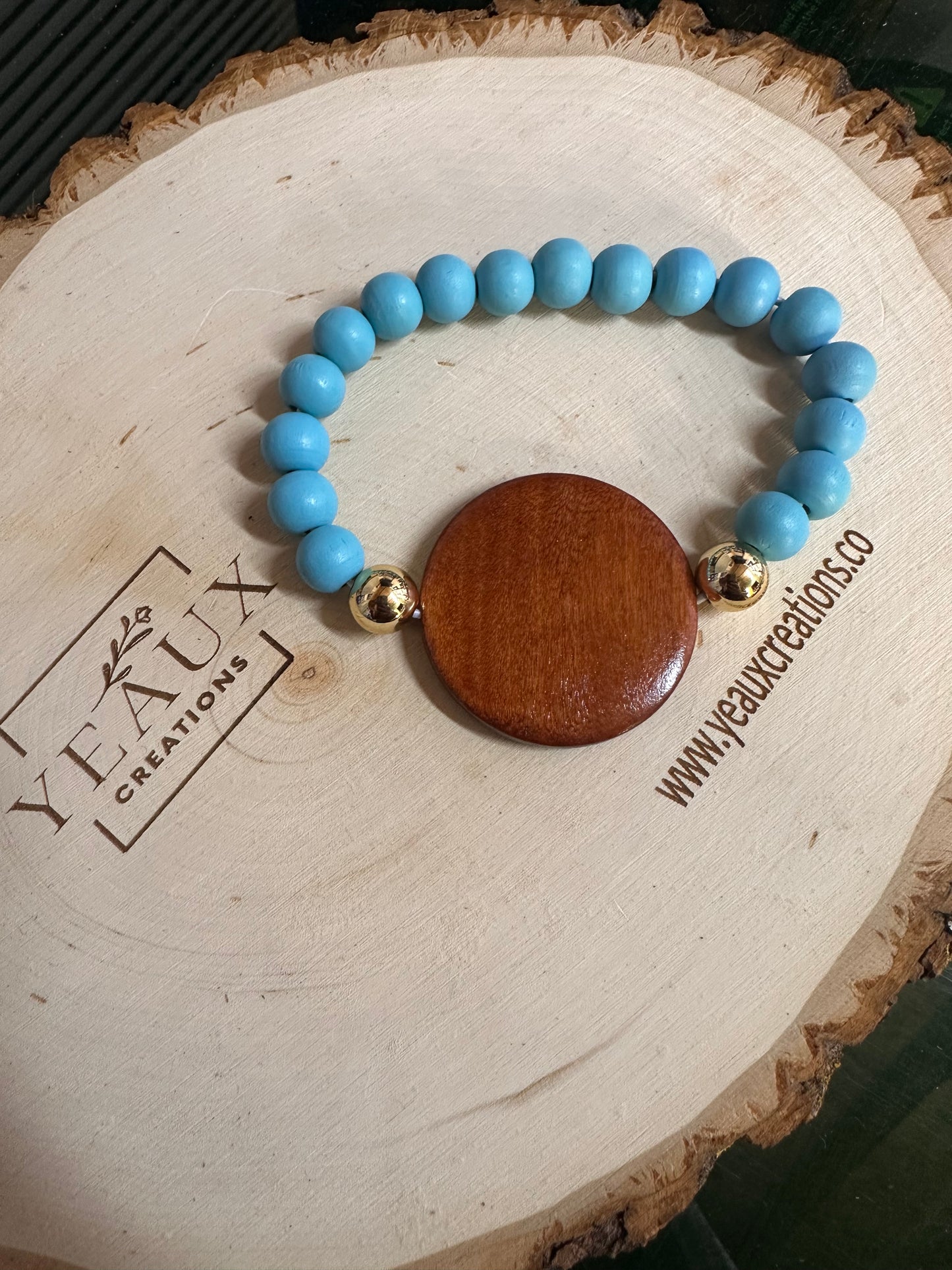 PERSONALIZED WOOD BEAD BRACELET