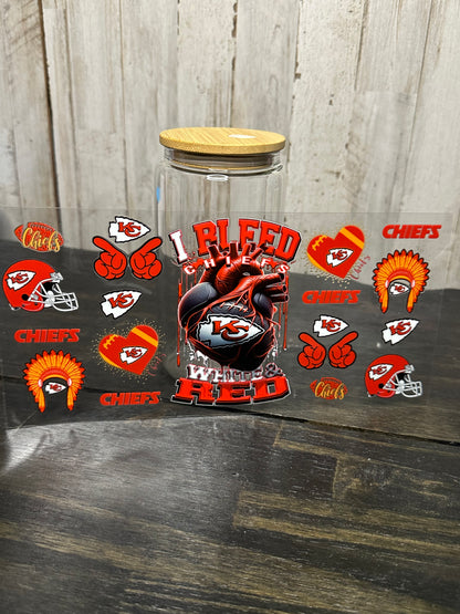 16 0z UV DTF DOUBLE SIDED Cup Wrap with Matching Lid Decal - SPORTS TEAMS (PICK TEAM)