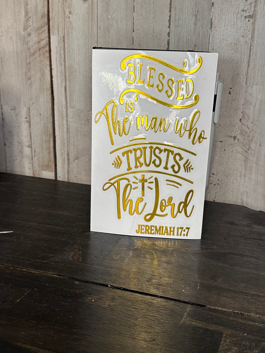 Journal Cover UV DTF-Gold Foil  BLESSED IS THE MAN (FRONT AND BACK)