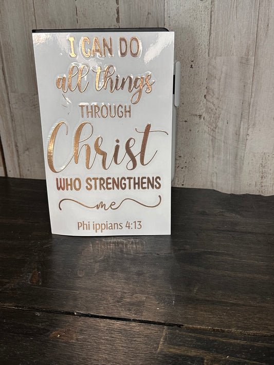 Journal Cover UV DTF-Rose Gold Foil I CAN DO ALL THINGS (OOPS!)