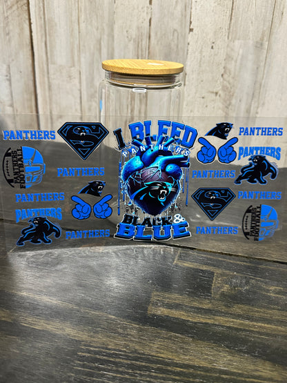 16 0z UV DTF DOUBLE SIDED Cup Wrap with Matching Lid Decal - SPORTS TEAMS (PICK TEAM)