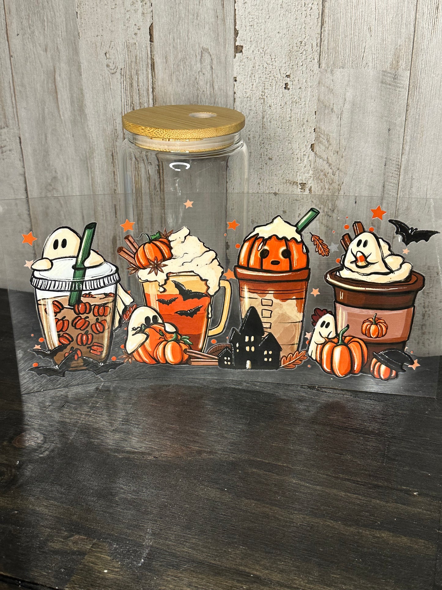 16 0z UV DTF Cup Wrap- HALLOWEEN COFFEE