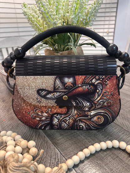 "SWANN J" WOOD PURSE