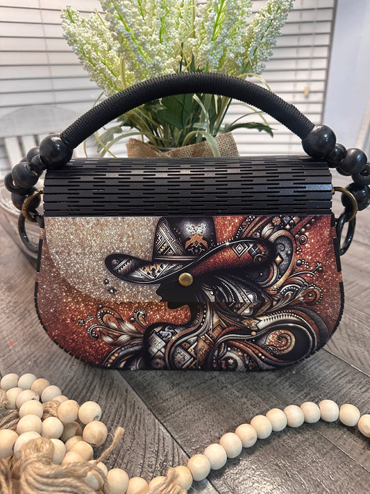 "SWANN J" WOOD PURSE