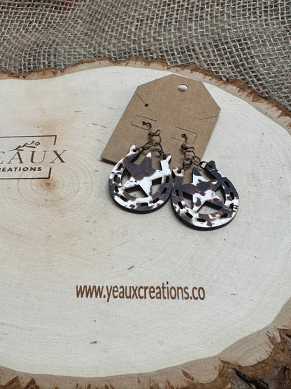 HORSESHOE WOOD EARRINGS