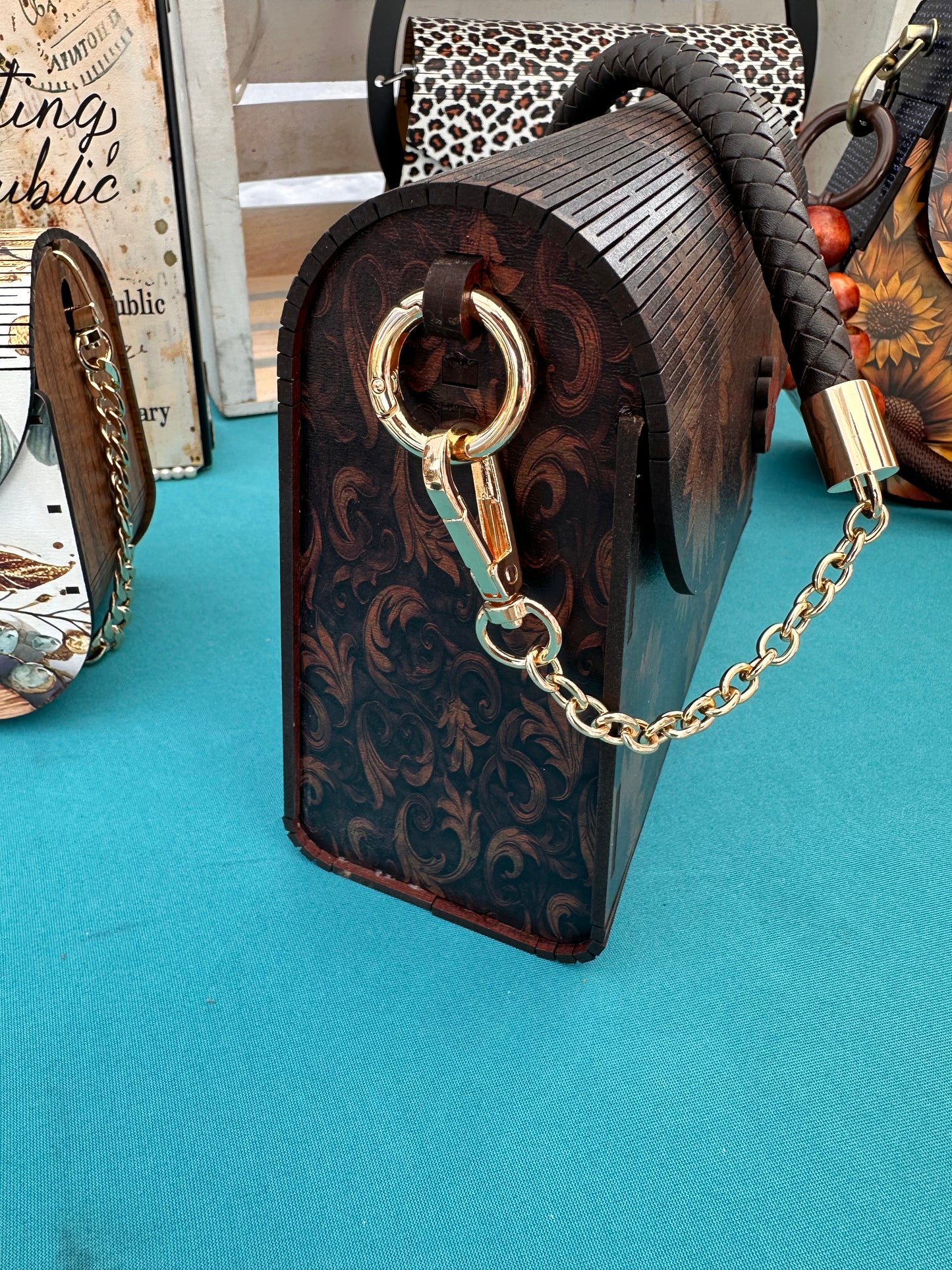 OOPS SUNFLOWER WOOD PURSE