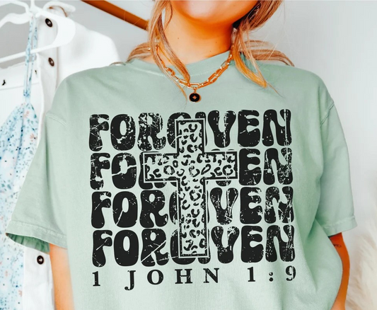 Single Color Screen Print -FORGIVEN STACKED