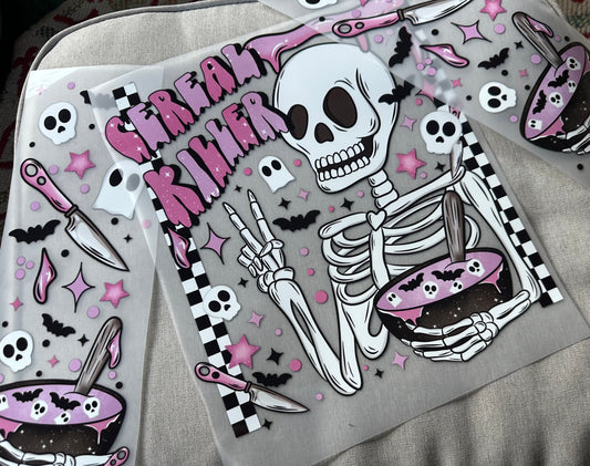 Full Color Screen Print Transfer- Cereal Killer (2 sleeves included)