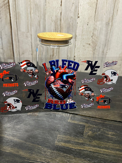 16 0z UV DTF DOUBLE SIDED Cup Wrap with Matching Lid Decal - SPORTS TEAMS (PICK TEAM)