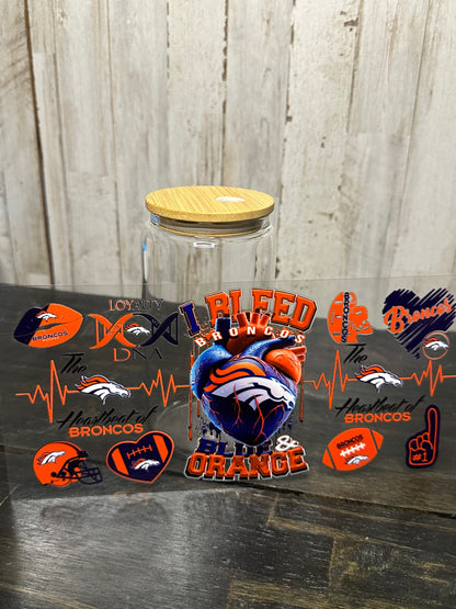 16 0z UV DTF DOUBLE SIDED Cup Wrap with Matching Lid Decal - SPORTS TEAMS (PICK TEAM)