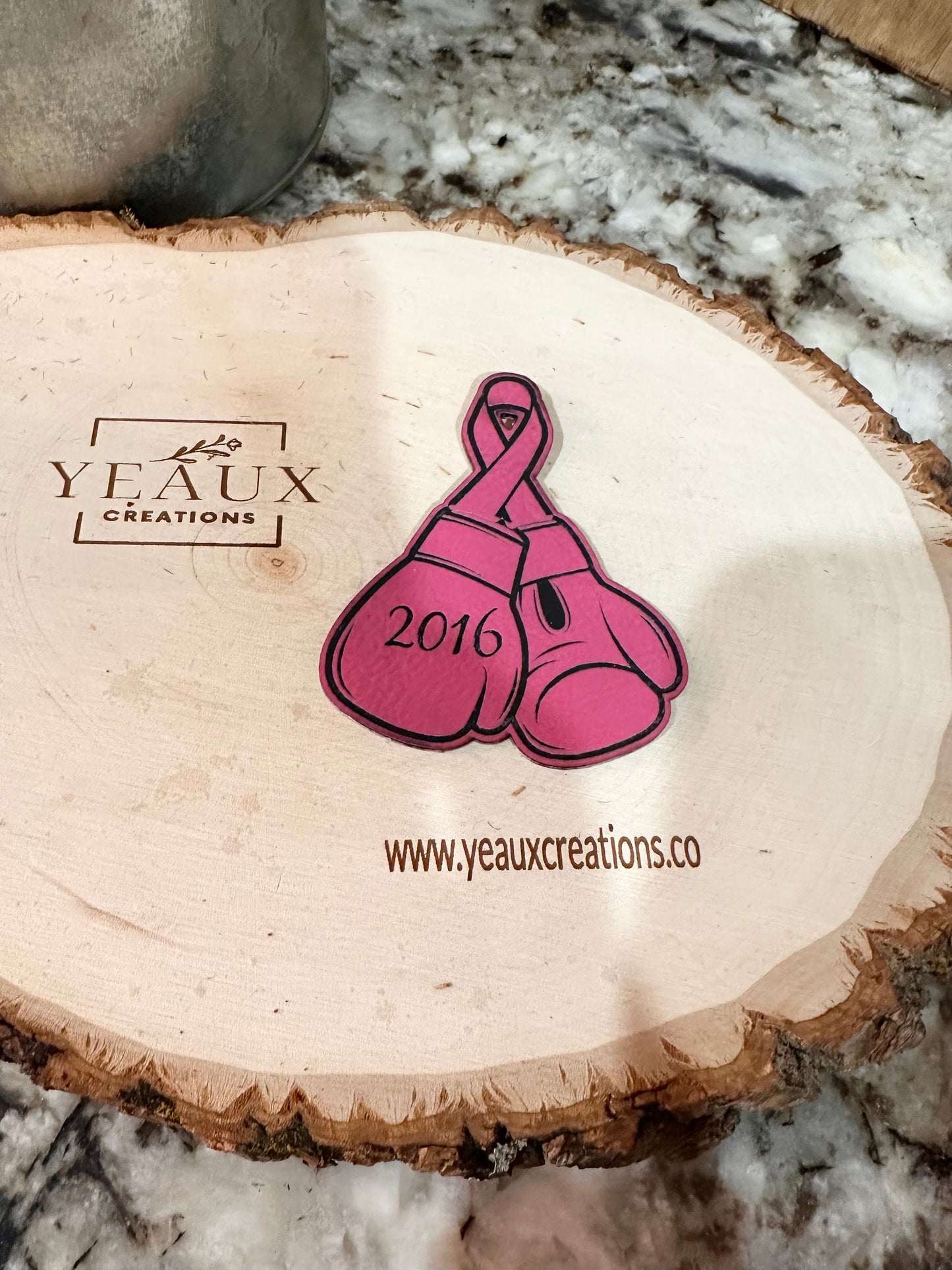 BOXING GLOVES BREAST CANCER RIBBON