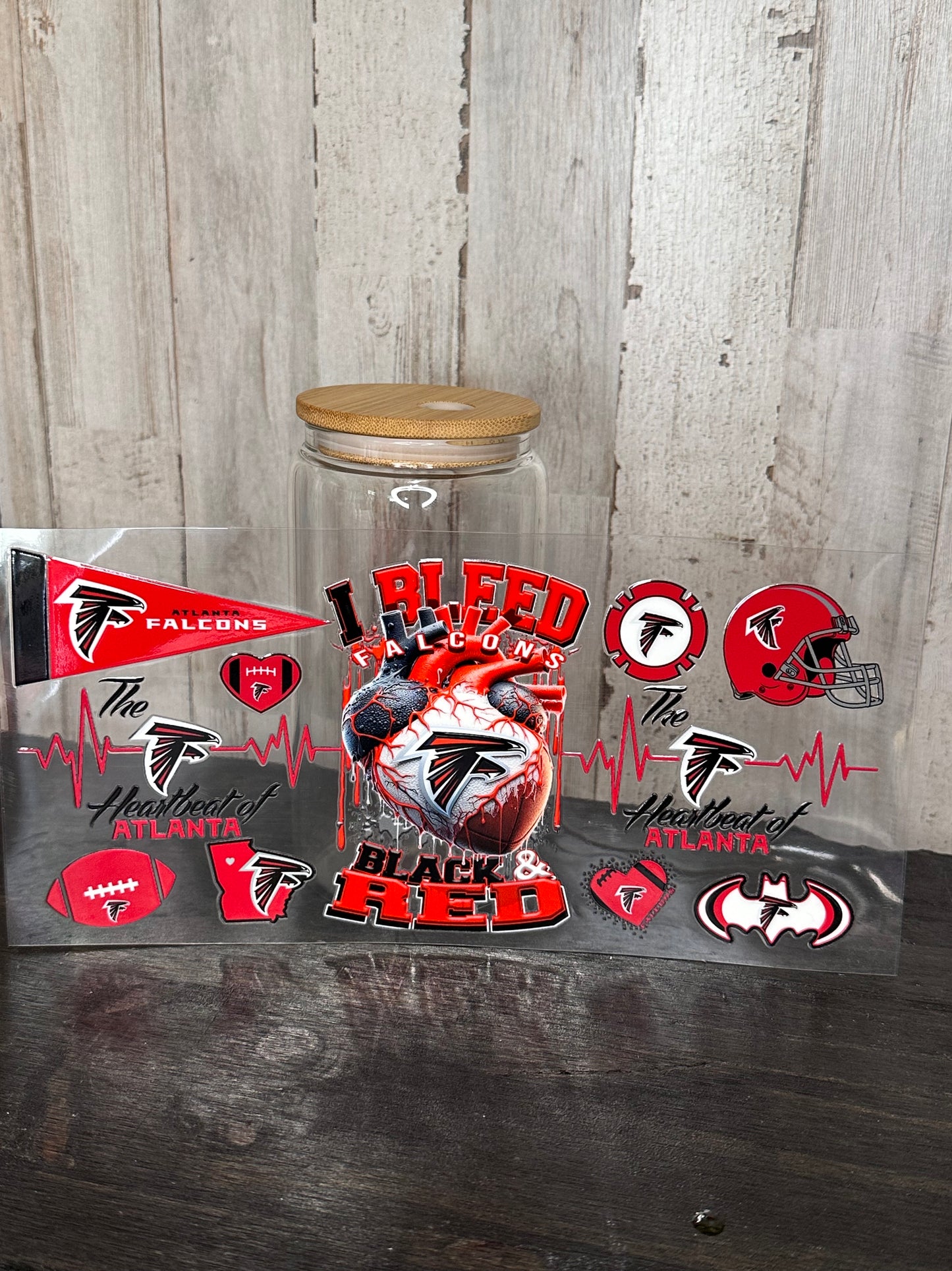 16 0z UV DTF DOUBLE SIDED Cup Wrap with Matching Lid Decal - SPORTS TEAMS (PICK TEAM)